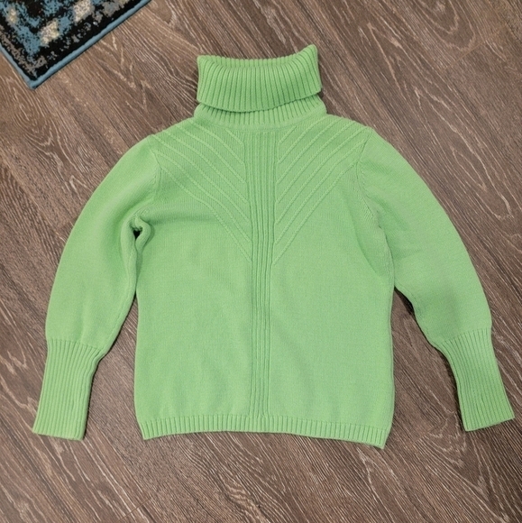 Jillian‎ Nicole Spring Green Detailed Turtleneck NWOT Petite Large - Picture 1 of 7